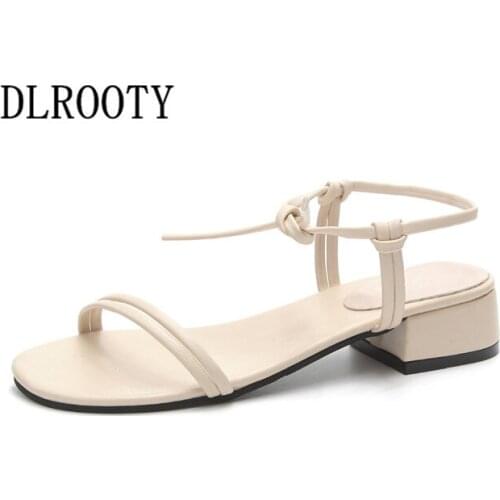 Women Sandals Flip Flops High Heels 2019 Summer Fashion Rome Lace Up Breathable Non-slip Shoes Woman Slides Solid Casual Female