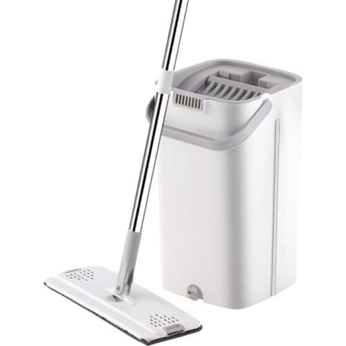 Magic Cleaning Mops Free Hand Spin Cleaning Microfiber Mop With Bucket Flat Squeeze Spray Mop Home Kitchen Floor Clean Tools