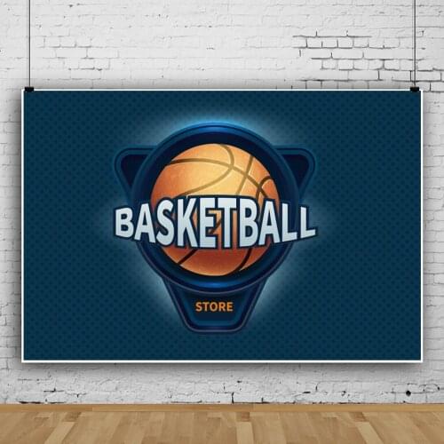 Painted Cartoon Blue Theme Basketball Portrait Photography Background Cloth Boys Birthday Party Decors Photo Backdrop Photocall