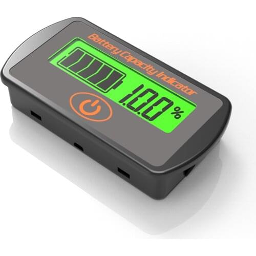 12V/24V Adjustable LCD Car Lead-Acid Lithium Battery Voltmeter Voltage Tester Touch-Type Voltage Battery Capacity Indicator LY7S