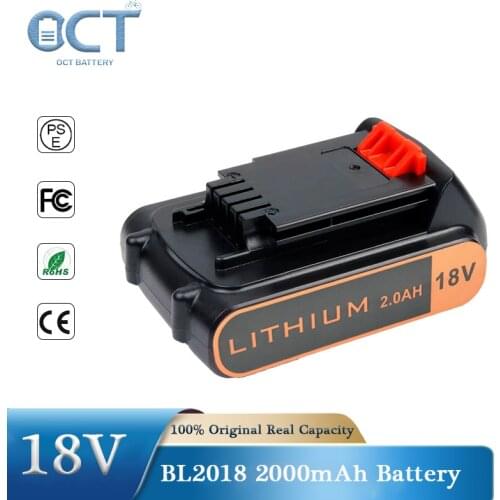 2000mAh 18V Lithium-ion Black&Decker Replace Wireless Tools Spare Battery BL2018 LBX20 LB20 LBXR20 Power Tools Li-ion