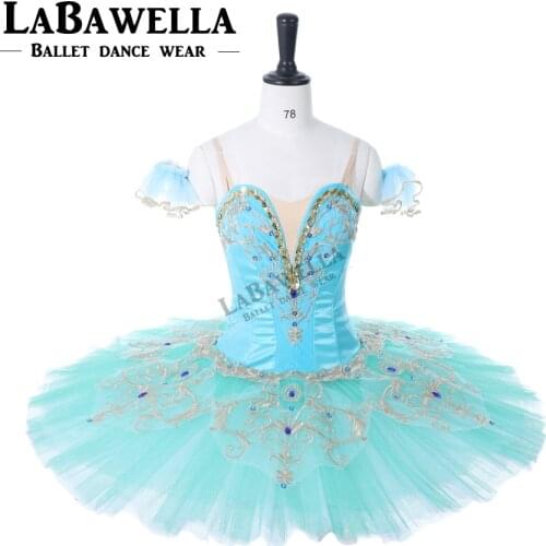 Green Esmeralda Variation Professional Performance Dance Stage Costume Tutu Dress Ballerina Platter Tutu Skirts BT9234B