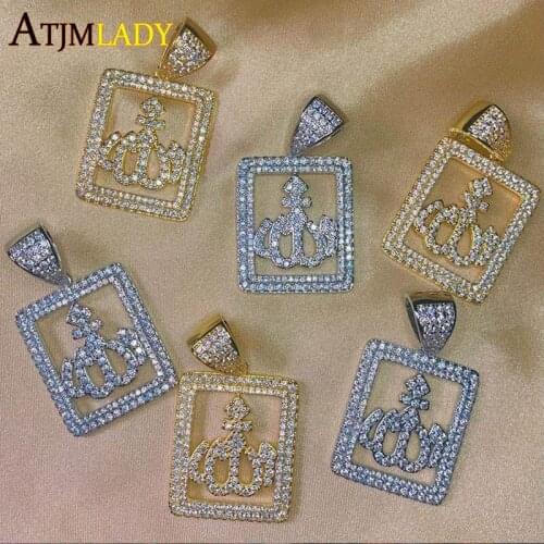 2020 new arrived iced out bling 5A cubic zirconia cz tennis chain Muslims Allah pendant necklace hip hop fashion women jewelry