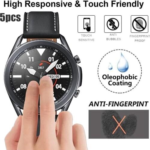 1/3/5PC Tempered Glass Screen Protector For Samsung Galaxy Watch 3 41MM/45MM Fully transparent protective film Accessories S16
