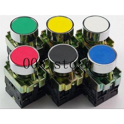 1PCS Xb2BA21 XB2BA31 XB2BA42 XB2BA51 Push button Switch 22mm 1NO momentary six Color optional red yellow blue white