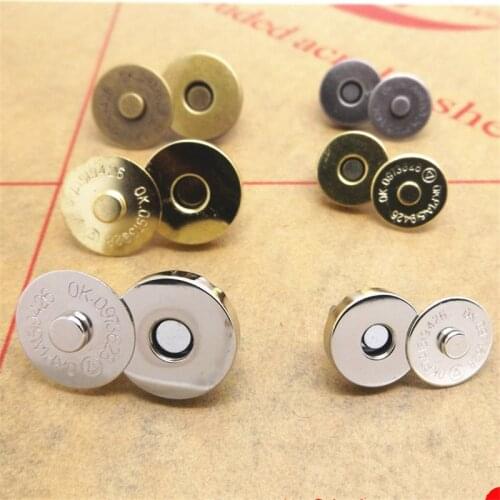 14/18mm 10pcs/lot 4Colour DIY raccessories lady bags Magnetic button clasp Magnet Suction Purse buckle Clothing buttons