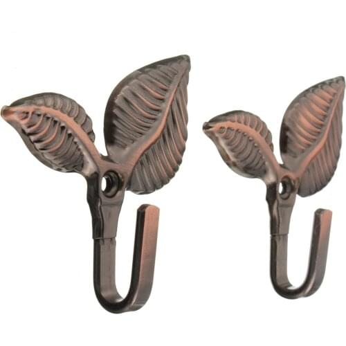 2Pcs Home&Living Leaf Shape Curtain Door Wall Hat Hooks Holder Hanger