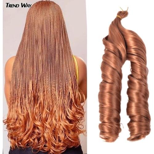 22inch Spiral Curls Synthetic Hair Bundles Loose Wave Braiding Hair Crochet Ombre Braids Blonde Freetress Wavy Hair Pre-twisted