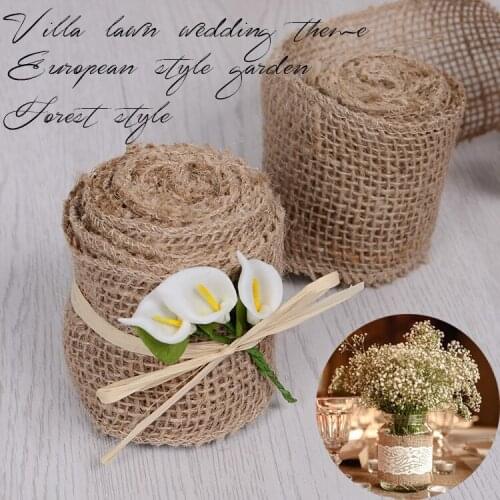 300*5cm Jute burlap roll for Rustic Wedding Party table/bottle/chair/ candle decoration Home birthday decoration