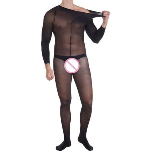 30D Sexy Oil Gloosy Open Crotch Bodysuit Bandage Sexy Tight Body Stockings Elastic Bodyhouse Candy Color Gay Wear Puls Size F28