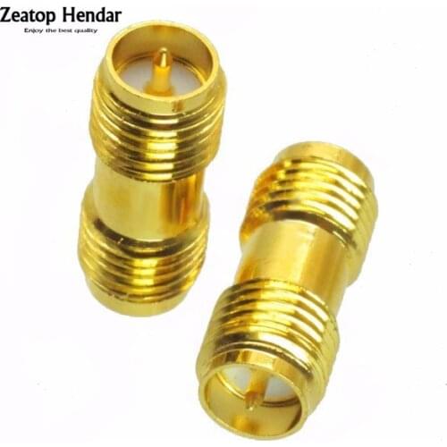 50Pcs Brass RP SMA Female Jack to Female Plug RP-SMA Coupler Straight Connector