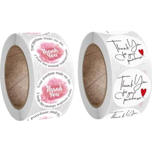 500Pcs/Roll Round Thank You Stickers Scrapbooking Gifts Packaging Seal Labels