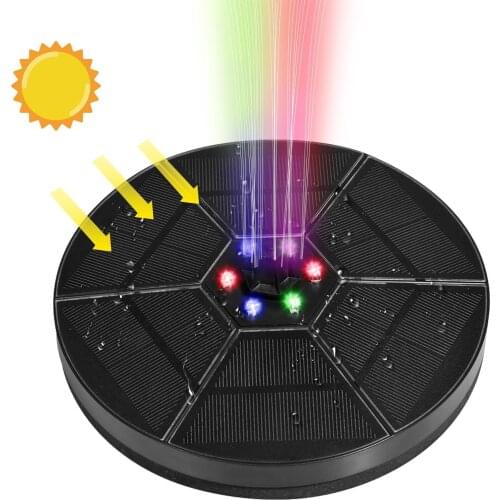 7V/3W Solar Fountain 6 LED Solar Fountain Garden Decoration Solar Panel Powered Fountain Automatic Solar Fountains Waterfalls