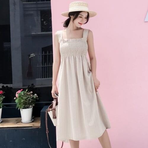 926# Maternity Clothes Stylish Sweety Maternity Dress With Camisole Clothes for Pregnant Women 2Pcs Maternity Dress Set