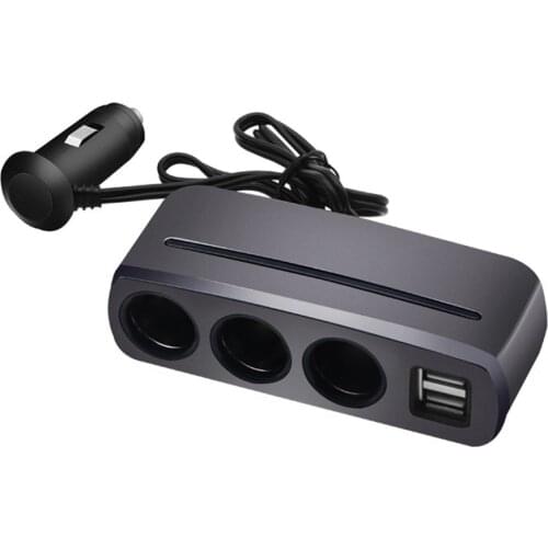 DC 12V/24V Car Dual USB Car Charger One To Three Cigarette Socket 3A 120W For Phone MP3 DVR Accessories Car Cigarette Lighter