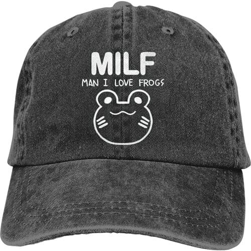 2020 Best Selling Man I Love Frogs Unisex Denim Baseball Cap Retro Washed Adjustable Dad Hats