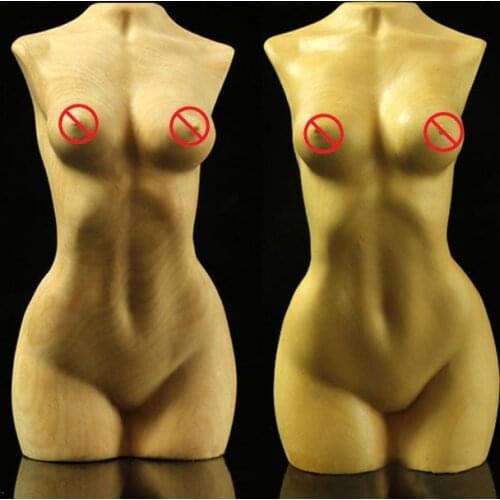 Body Art Sculpture Ornaments Wooden Bust Portrait Figurines Boxwood Wood Carving Craft Statue Home Decoration Accessories Modern