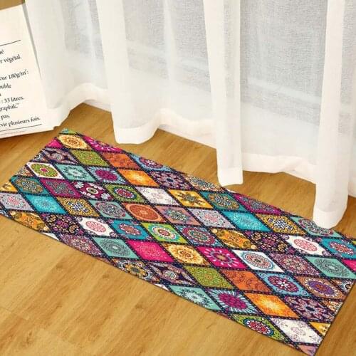 Bohemian Mat Long Strip Bedroom Entrance Doormat Kitchen Pattern Home Floor Decoration Living Room Carpet Bathroom Door Mat