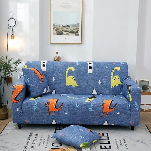 Cartoon Animal Sofa Covers Stretch Corner L Shape Sofa Slipcovers for Living Room for 1/2/3/4 Seater Sectional Sofa Towel