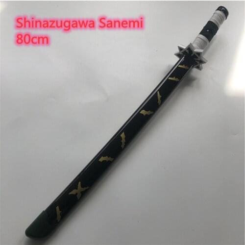 Demon Slayer Kimetsu no Yaiba Sword Weapon Shinazugawa Sanemi Rengoku Kyoujurou Cosplay Sword Ninja Knife wood Weapon Prop 80cm