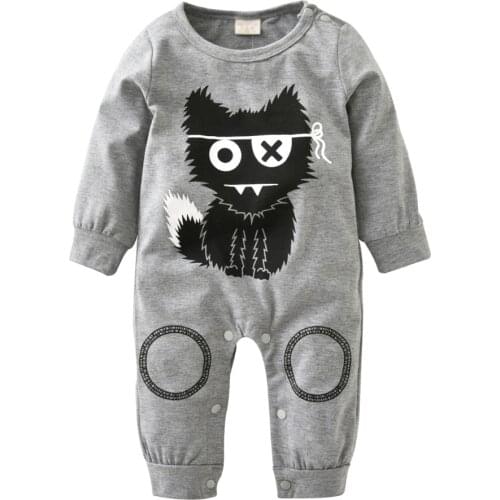 Newborns Birth Baby Boys Girls Casual Rompers Animal Printed Full Sleeve Underpainting Jumpsuit Playsuit Toddler Clothes