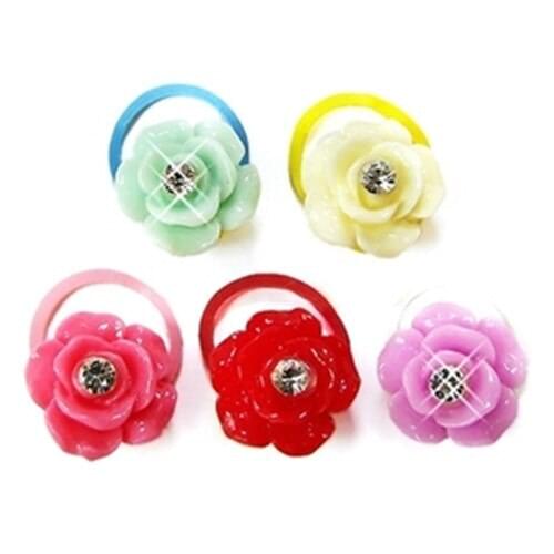 Korean fashion candy color pet hair accessories Lovely pet head flower Cat dog ultra small rubber band hairpin