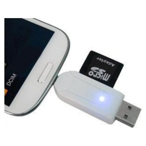 Micro USB To USB Dual Slot OTG Adapter mit TF/SD Kartenleser Card Reader