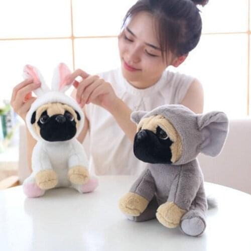 Cute The SharPei turned dog doll plush toy hat simulation belldog Pug Stuffed animals Toys For Children Christmas Gifts