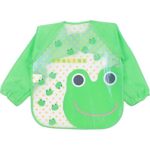 Cute Baby Bibs Waterproof Long Sleeve Apron Children Feeding Smock Bib Burp Clothes Soft Toddler Eat Baberos Bavoir Clothing
