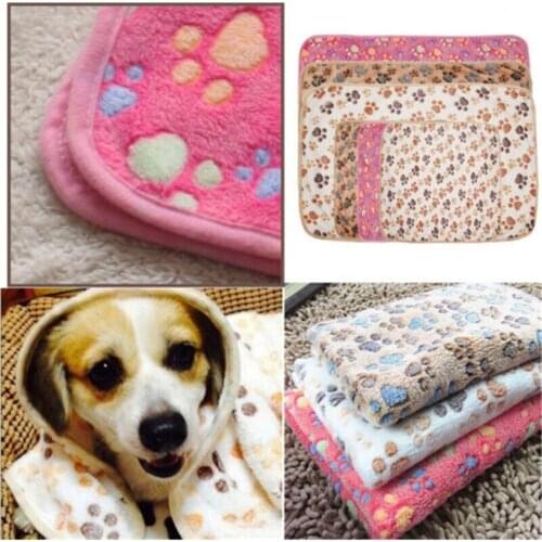 Cushion Pet Pet Mat Cat Dog Puppy Soft Small Large Paw Print Blanket Warm