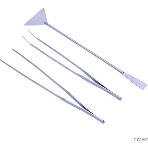 3Pcs Aquarium Maintenance Trim Tools Kit Tweezers Leveler For Live Plants Grass