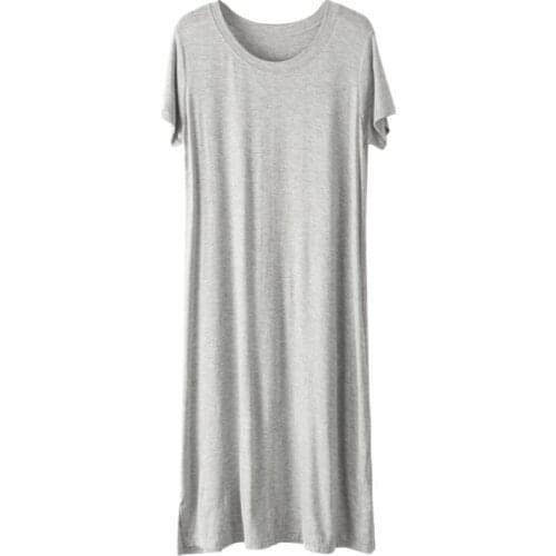 Casual loose nightgown women Short sleeve Modal Cotton night dress Oversize womens sleepwear gown nightdress female nightshirt