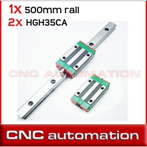 NEW 35mm linear guide 1pc HGR35 L 500mm Linear Rail and 2pcs HGH35CA Linear Block Carriage CNC parts