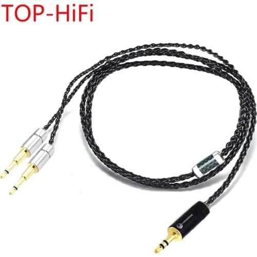 TOP-HiFi 7n Single Crystal Silver Plated Headphone Upgrade Cable for OPPO PM-1 PM-2 HE1000 400S 560 Earphones 2x2.5mm