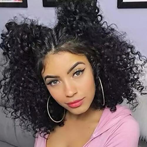 SPARK Lace Frontal Wigs Short Bob Brazilian Remy Hair Wet and Wavy T Part Lace Curly 100% Human Hair 4x4 Lace Closure Wig