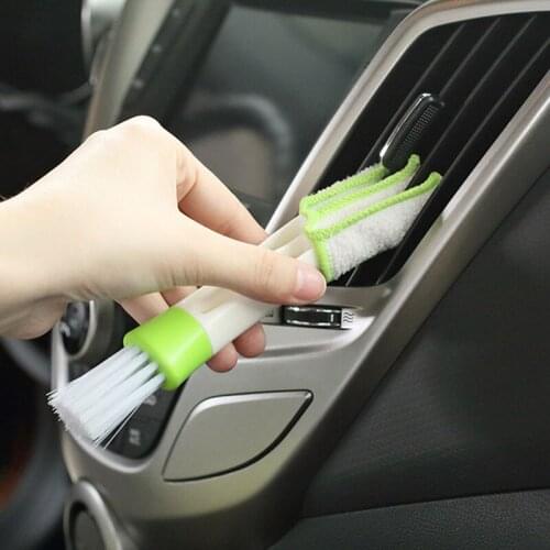 Durable 2 In 1 Double Slider Car Air-conditioner Outlet Cleaning Tool Outlet Window Cleaning Multi-purpose Brush Keyboard cn