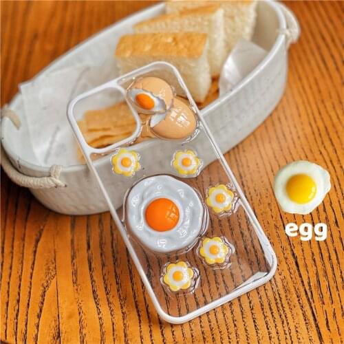 Cute Egg Phone Case For iPhone 11 12 Pro Max Mini 7 8 Plus X XR XS Max Silicone Kawaii Transparent Shockproof Protective Cover