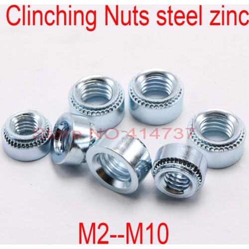 High Quality M2--M10 press nut clinching Nut steel zinc plated Rivet Nuts inserting self clinching Nuts