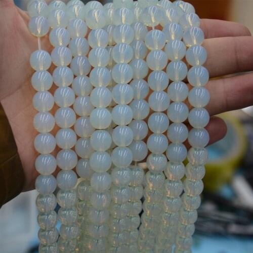 High Quality 4MM 6MM 8MM 10MM Synthetic round opal stone beads Loose gem Ball Beads For DIY Bracelets Necklaces Jewelry Findings