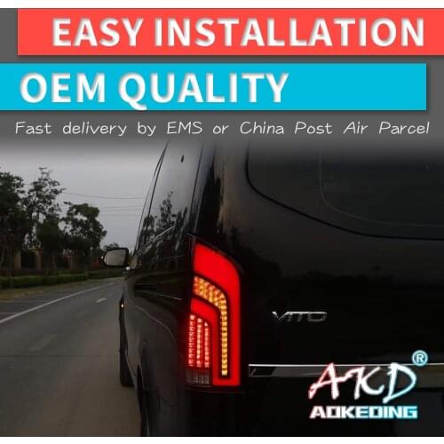 AKD tuning cars Tail lights For Mercedes-Benz VITO V250 V260 V260L Taillights LED DRL Running lights Fog lights Rear park