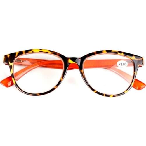 Women Retro Leopard Reading Glasses Full Frame Resin Lens Magnifier Eyeglasses 1.0 To 3.5 Spectacles R133