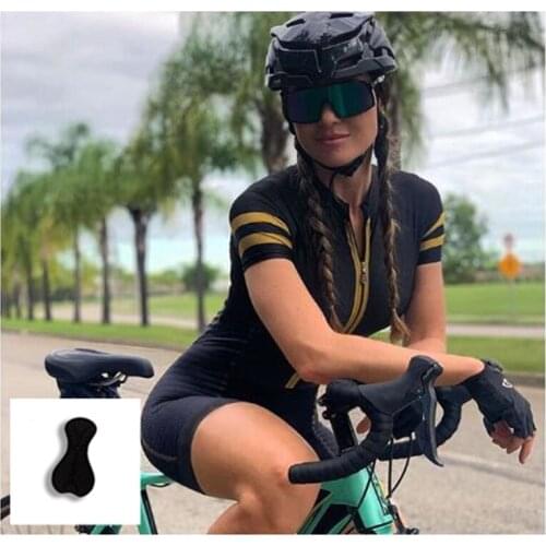 High Quality Sleeve Macaquinho Ciclismo Feminino Jersey One Piece Jumpsuit short Sleeve Set Gel Pad Jumpsui for women