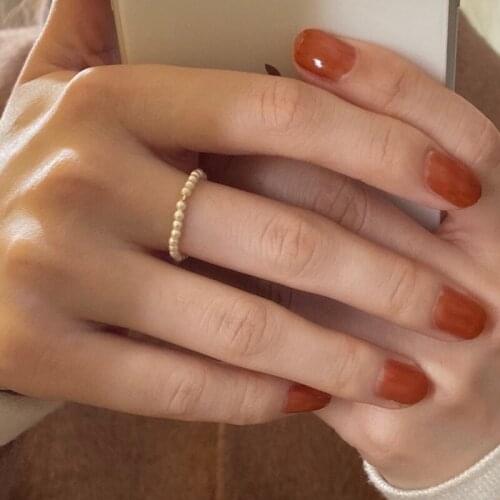 Natural Pearl Adjustable Ring Women Handmade Freshwater Pearl Jewelry US 14K Gold Plated No Fade