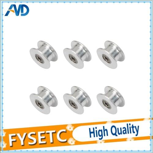 2pcs Prusa i3 MK3/MK2 3mm Bore X/Y Axis Timing Belt Aluminum Anodized Flat Idler Roller Bearing Pulley Replacing 623h Bearings