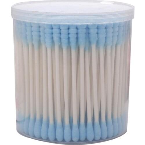200Pcs Sharp Round Spiral Head Cotton Swabs Ear Picks Cosmetics Cleaning Sticks Makeup remover swab