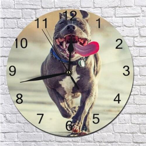 25CM/10inch Wall Clocks Round Dogs Clock Numeral Digital Dial Mute No Ticking Sound Battery Operated Clock Home Wall Decoration