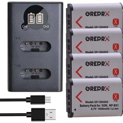 1600mAh NPBX1 NP-BX1 Battery + NP BX1 Battery Charger with Type C for Sony DSC RX1 RX100 M3 M2 RX1R WX300 HX300 HX400 HX50 HX60