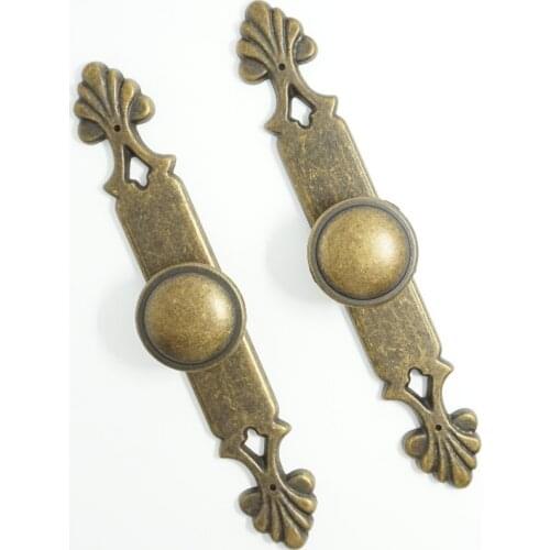 Antique Bronze Dresser Knobs Drawer Knob Pulls Handles Backplate / Kitchen Cabinet Door Knobs Handle Back Plate Rustic Plates