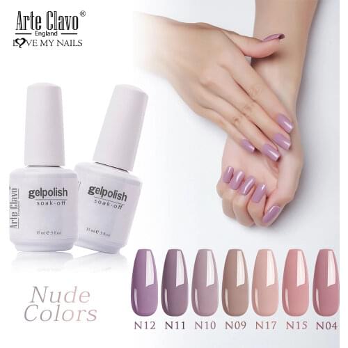 Arte Clavo Nude Colors Series 15ml UV Gel Nail Polish Gel Lacquer Varnish Nail Paint Top UV LED Gel Nail Art Hybrid Soak Off