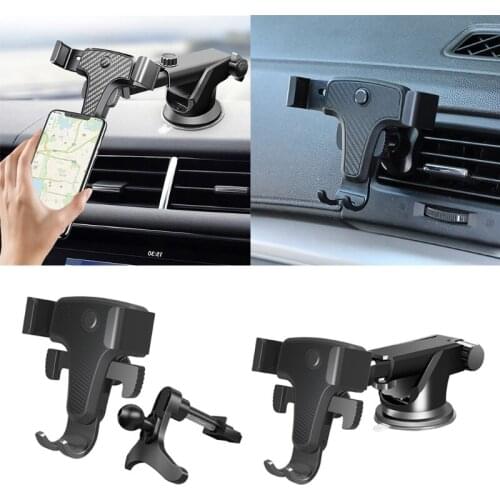 Car Phone Holder for Air Vent 360° Rotation Windshield Phone Stand Support One Button Release Phone Holder